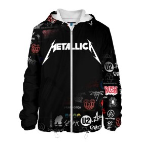 Мужская куртка 3D с принтом Metallica в городе Новоалтайск, ткань верха — 100% полиэстер, подклад — флис | прямой крой, подол и капюшон оформлены резинкой с фиксаторами, два кармана без застежек по бокам, один большой потайной карман на груди. Карман на груди застегивается на липучку | james alan hetfield | джеймс хетфилд | кирк хэмметт | ларс ульрих | металлика | музыка | роберт трухильо | трэш метал | хеви метал