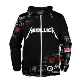 Мужская ветровка 3D с принтом Metallica в городе Новоалтайск, 100% полиэстер | подол и капюшон оформлены резинкой с фиксаторами, два кармана без застежек по бокам, один потайной карман на груди | james alan hetfield | джеймс хетфилд | кирк хэмметт | ларс ульрих | металлика | музыка | роберт трухильо | трэш метал | хеви метал