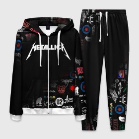 Мужской костюм 3D с принтом Metallica в городе Новоалтайск, 100% полиэстер | Манжеты и пояс оформлены тканевой резинкой, двухслойный капюшон со шнурком для регулировки, карманы спереди | james alan hetfield | джеймс хетфилд | кирк хэмметт | ларс ульрих | металлика | музыка | роберт трухильо | трэш метал | хеви метал