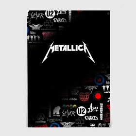 Постер с принтом Metallica в городе Новоалтайск, 100% бумага
 | бумага, плотность 150 мг. Матовая, но за счет высокого коэффициента гладкости имеет небольшой блеск и дает на свету блики, но в отличии от глянцевой бумаги не покрыта лаком | james alan hetfield | джеймс хетфилд | кирк хэмметт | ларс ульрих | металлика | музыка | роберт трухильо | трэш метал | хеви метал