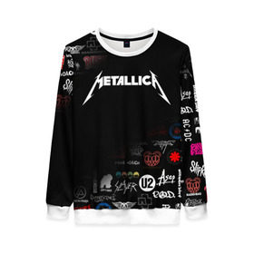 Женский свитшот 3D с принтом Metallica в городе Новоалтайск, 100% полиэстер с мягким внутренним слоем | круглый вырез горловины, мягкая резинка на манжетах и поясе, свободная посадка по фигуре | james alan hetfield | джеймс хетфилд | кирк хэмметт | ларс ульрих | металлика | музыка | роберт трухильо | трэш метал | хеви метал