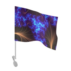 Флаг для автомобиля с принтом FRACTAL STORM в городе Новоалтайск, 100% полиэстер | Размер: 30*21 см | abstract | abstraction | color | fractal | geometry | paitnt | polygon | polygonal | psy | абстракция | геометрия | краски | неоновые | полигоны | психоделика | фрактал