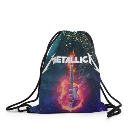 Рюкзак-мешок 3D с принтом Metallica(+спина) в городе Новоалтайск, 100% полиэстер | плотность ткани — 200 г/м2, размер — 35 х 45 см; лямки — толстые шнурки, застежка на шнуровке, без карманов и подкладки | Тематика изображения на принте: james alan hetfield | rock | джеймс хетфилд | кирк хэмметт | ларс ульрих | металлика | музыка | роберт трухильо | рок | трэш метал | хеви метал