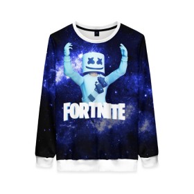 Женский свитшот 3D с принтом Marshmello в городе Новоалтайск, 100% полиэстер с мягким внутренним слоем | круглый вырез горловины, мягкая резинка на манжетах и поясе, свободная посадка по фигуре | fortnite | fortnite2 | marshmello | игра | космос | маршмеллоу | призрак | тень | фортнайт | черная дыра