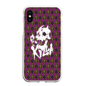 Чехол для iPhone XS Max матовый с принтом Killer Queen в городе Новоалтайск, Силикон | Область печати: задняя сторона чехла, без боковых панелей | jo jo | jojo | killa | killer | killer queen | queen | бомба | взрыв | взрыватель | д | джо джо | динамит | квин | кости | куин | петарда | принц | пятна | пятнами | череп | черно белый