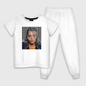 Детская пижама хлопок с принтом Billie Eilish (со спиной) в городе Новоалтайск, 100% хлопок |  брюки и футболка прямого кроя, без карманов, на брюках мягкая резинка на поясе и по низу штанин
 | ailish | billi | billie eilish | bury a friend | copycat | crown | dont smile at me | lovely | music | my boy | party favor | pop | били | билли айлиш | музыка | певица | поп | эйлиш