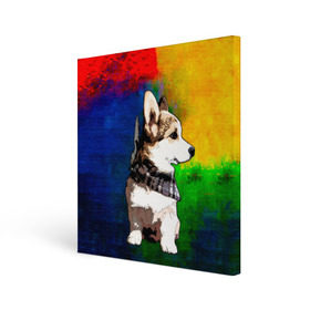 Холст квадратный с принтом Корги в городе Новоалтайск, 100% ПВХ |  | art | corgi | dog | арт | корги | собака