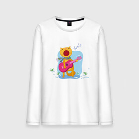 Мужской лонгслив хлопок с принтом Spring Cat в городе Новоалтайск, 100% хлопок |  | art | cat | flowers | guitar | music | notes | snowdrops | spring | арт | весна | гитара | кот | котик | музыка | ноты | подснежники | цветы