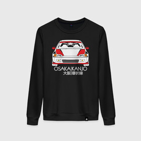 Женский свитшот хлопок с принтом Honda Civic EG, Osaka Kanjo в городе Новоалтайск, 100% хлопок | прямой крой, круглый вырез, на манжетах и по низу широкая трикотажная резинка  | автомобиль марки honda civic в кузове eg. это пятое поколение модели civic. автомобиль выполнен в kanjo стиле.