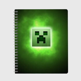 Тетрадь с принтом MINECRAFT в городе Новоалтайск, 100% бумага | 48 листов, плотность листов — 60 г/м2, плотность картонной обложки — 250 г/м2. Листы скреплены сбоку удобной пружинной спиралью. Уголки страниц и обложки скругленные. Цвет линий — светло-серый
 | block | creeper | cube | minecraft | pixel | блок | геометрия | крафт | крипер | кубики | майнкрафт | пиксели