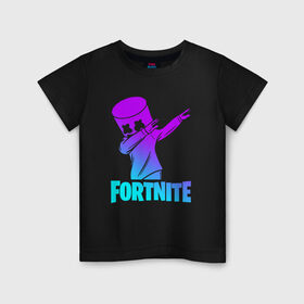 Детская футболка хлопок с принтом FORTNITE X MARSHMELLO в городе Новоалтайск, 100% хлопок | круглый вырез горловины, полуприлегающий силуэт, длина до линии бедер | Тематика изображения на принте: fortnite | fortnite 2 | fortnite x | marshmello | ninja | ninja hyper streamer | ninja streamer | streamer | tyler blevins | маршмелло | ниндзя | фортнайт | фортнайт 2 | фортнайт глава 2