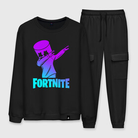 Мужской костюм хлопок с принтом FORTNITE X MARSHMELLO в городе Новоалтайск, 100% хлопок | на свитшоте круглая горловина, мягкая резинка по низу. Брюки заужены к низу, на них два вида карманов: два “обычных” по бокам и два объемных, с клапанами, расположенные ниже линии бедра. Брюки с мягкой трикотажной резинкой на поясе и по низу штанин. В поясе для дополнительного комфорта — широкие завязки | fortnite | fortnite 2 | fortnite x | marshmello | ninja | ninja hyper streamer | ninja streamer | streamer | tyler blevins | маршмелло | ниндзя | фортнайт | фортнайт 2 | фортнайт глава 2