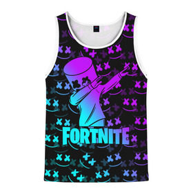 Мужская майка 3D с принтом FORTNITE X MARSHMELLO в городе Новоалтайск, 100% полиэстер | круглая горловина, приталенный силуэт, длина до линии бедра. Пройма и горловина окантованы тонкой бейкой | fortnite | fortnite 2 | fortnite x | marshmello | ninja | ninja hyper streamer | ninja streamer | streamer | tyler blevins | маршмелло | ниндзя | фортнайт | фортнайт 2 | фортнайт глава 2