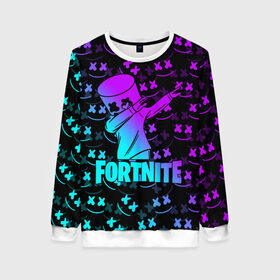 Женский свитшот 3D с принтом FORTNITE X MARSHMELLO в городе Новоалтайск, 100% полиэстер с мягким внутренним слоем | круглый вырез горловины, мягкая резинка на манжетах и поясе, свободная посадка по фигуре | fortnite | fortnite 2 | fortnite x | marshmello | ninja | ninja hyper streamer | ninja streamer | streamer | tyler blevins | маршмелло | ниндзя | фортнайт | фортнайт 2 | фортнайт глава 2