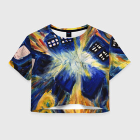 Женская футболка Crop-top 3D с принтом ДОКТОР ВАН ГОГ в городе Новоалтайск, 100% полиэстер | круглая горловина, длина футболки до линии талии, рукава с отворотами | david tennant | doctor who | jodie whittaker | matt smith | space | tardis | time | время | девид теннант | джоди уиттакер | доктор | доктор кто | космос | мэтт смит | тардис