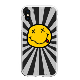 Чехол для iPhone XS Max матовый с принтом NIRVANA в городе Новоалтайск, Силикон | Область печати: задняя сторона чехла, без боковых панелей | cobain | kurt donald cobain | nirvana | smile | альтернативный рок | гранж | дэйв грол | крист новоселич | курт кобейн | нирвана | смайл