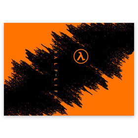 Поздравительная открытка с принтом HALF-LIFE в городе Новоалтайск, 100% бумага | плотность бумаги 280 г/м2, матовая, на обратной стороне линовка и место для марки
 | Тематика изображения на принте: aperture laboratories | black mesa | gordon freeman | half life | half life 3 | valve | блэк меса | вэлв | гордон фриман | халф лайф