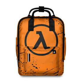 Женский рюкзак 3D с принтом HALF-LIFE в городе Новоалтайск, 100% полиэстер | лямки с регулируемой длиной, сверху ручки, чтобы рюкзак нести как сумку. Основное отделение закрывается на молнию, как и внешний карман. Внутри два дополнительных кармана, один из которых закрывается на молнию. По бокам два дополнительных кармашка, куда поместится маленькая бутылочка
 | Тематика изображения на принте: aperture laboratories | black mesa | gordon freeman | half life | half life 3 | valve | блэк меса | вэлв | гордон фриман | халф лайф