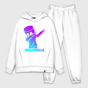 Мужской костюм хлопок OVERSIZE с принтом MARSHMELLO NEON | МАРШМЕЛЛО НЕОН (Z) в городе Новоалтайск,  |  | Тематика изображения на принте: america | dj | marshmello | smile | usa | америка | маршмелло | смайл | сша