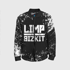 Детский бомбер 3D с принтом Limp Bizkit в городе Новоалтайск, 100% полиэстер | застегивается на молнию, по бокам два кармана без застежек, мягкие манжеты, по низу бомбера и на воротнике — эластичная резинка | bizkit | limp | limp bizkit | music | rock | бизкиты | лимп бизкит | лимпы | липкие письки | музыка | рок