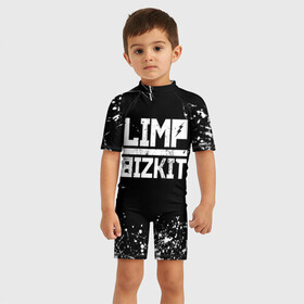 Детский купальный костюм 3D с принтом Limp Bizkit в городе Новоалтайск, Полиэстер 85%, Спандекс 15% | застежка на молнии на спине | bizkit | limp | limp bizkit | music | rock | бизкиты | лимп бизкит | лимпы | липкие письки | музыка | рок