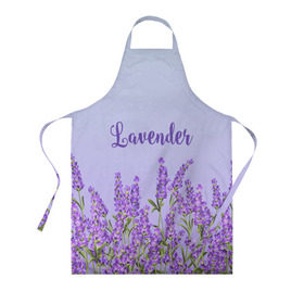 Фартук 3D с принтом Lavander в городе Новоалтайск, 100% полиэстер | общий размер — 65 х 85 см, ширина нагрудника — 26 см, горловина — 53 см, длина завязок — 54 см, общий обхват в поясе — 173 см. Принт на завязках и на горловине наносится с двух сторон, на основной части фартука — только с внешней стороны | 8 марта | lavanda | лаванда | праздник | цветы