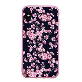 Чехол для iPhone XS Max матовый с принтом Сакура в городе Новоалтайск, Силикон | Область печати: задняя сторона чехла, без боковых панелей | 8 марта | sakura | дерево в цветах | листья | сакура | цветы