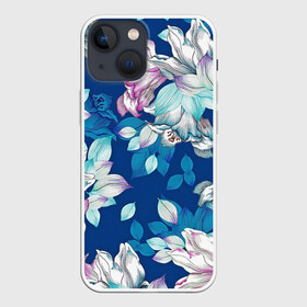 Чехол для iPhone 13 mini с принтом Нежные цветы в городе Новоалтайск,  |  | girl | woman | девушкам | девушки | листья | подарок | тропические цветы | цветы