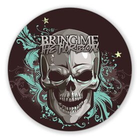 Коврик для мышки круглый с принтом Bring Me the Horizon в городе Новоалтайск, резина и полиэстер | круглая форма, изображение наносится на всю лицевую часть | Тематика изображения на принте: bmth | metal | music | official | rca records label | rock | sempiternal | video | британская | группа | дэткор | поп | рок