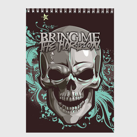 Скетчбук с принтом Bring Me the Horizon в городе Новоалтайск, 100% бумага
 | 48 листов, плотность листов — 100 г/м2, плотность картонной обложки — 250 г/м2. Листы скреплены сверху удобной пружинной спиралью | Тематика изображения на принте: bmth | metal | music | official | rca records label | rock | sempiternal | video | британская | группа | дэткор | поп | рок