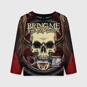 Детский лонгслив 3D с принтом Bring Me the Horizon в городе Новоалтайск, 100% полиэстер | длинные рукава, круглый вырез горловины, полуприлегающий силуэт
 | bmth | metal | music | official | rca records label | rock | sempiternal | video | британская | группа | дэткор | поп | рок