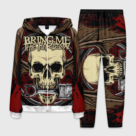 Мужской костюм 3D с принтом Bring Me the Horizon в городе Новоалтайск, 100% полиэстер | Манжеты и пояс оформлены тканевой резинкой, двухслойный капюшон со шнурком для регулировки, карманы спереди | bmth | metal | music | official | rca records label | rock | sempiternal | video | британская | группа | дэткор | поп | рок