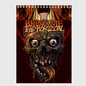 Скетчбук с принтом Bring Me the Horizon в городе Новоалтайск, 100% бумага
 | 48 листов, плотность листов — 100 г/м2, плотность картонной обложки — 250 г/м2. Листы скреплены сверху удобной пружинной спиралью | Тематика изображения на принте: bmth | metal | music | official | rca records label | rock | sempiternal | video | британская | группа | дэткор | поп | рок