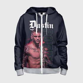 Детская толстовка 3D на молнии с принтом Dustin Poirier в городе Новоалтайск, 100% полиэстер |  манжеты и пояс оформлены широкой мягкой резинкой, двухслойный капюшон со шнурком для регулировки, спереди карманы и застежка-молния
 | diamond | diamond poirier | dustin poirier | mma | poirier | ssru | ufc | дастин порье | мма | порье
