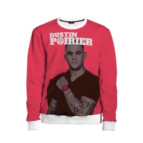 Детский свитшот 3D с принтом Dustin Poirier в городе Новоалтайск, 100% полиэстер | свободная посадка, прямой крой, мягкая тканевая резинка на рукавах и понизу свитшота | Тематика изображения на принте: 