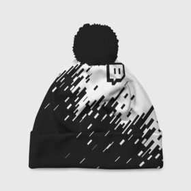 Шапка 3D c помпоном с принтом Twitch в городе Новоалтайск, 100% полиэстер | универсальный размер, печать по всей поверхности изделия | game | gamer | twitch | игра | игры | компьютер | стрим | стример | твитч | твич