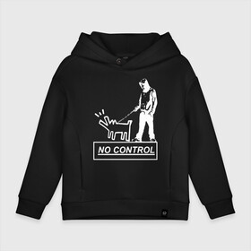 Детское худи Oversize хлопок с принтом No control - Banksy  в городе Новоалтайск, френч-терри — 70% хлопок, 30% полиэстер. Мягкий теплый начес внутри —100% хлопок | боковые карманы, эластичные манжеты и нижняя кромка, капюшон на магнитной кнопке | banksy | анархизм | андерграунд | антивоенное движение | антиимпериализм | антикапитализм | арт | бенкс | бенкси | бристоль | бэнкс | бэнкси | граффити | из англии | картина | на стене | нигилизм