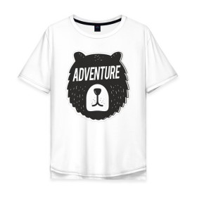 Мужская футболка хлопок Oversize с принтом Bear Adventure в городе Новоалтайск, 100% хлопок | свободный крой, круглый ворот, “спинка” длиннее передней части | Тематика изображения на принте: adventure | altai | altay | animal | bear | follow | forest | hipster | insta | noize | siberia | sibir | style | trip | алтай | лес | медведь | михалыч | миша | поездка | приключение | путешествие | сибирь | хипстер