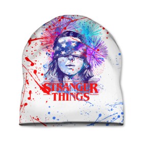 Шапка 3D с принтом STRANGER THINGS в городе Новоалтайск, 100% полиэстер | универсальный размер, печать по всей поверхности изделия | 11 | stranger things | одди | одиннадцатая | очень странные дела | сериалы