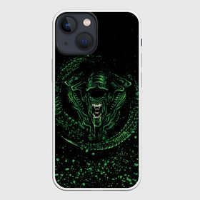Чехол для iPhone 13 mini с принтом ЧУЖОЙ | ALIEN (Z) в городе Новоалтайск,  |  | aliens | black | cinema | moon | predator | кино | луна | ночь | фильмы | хищник | чёрный | чужой