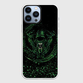 Чехол для iPhone 13 Pro Max с принтом ЧУЖОЙ | ALIEN (Z) в городе Новоалтайск,  |  | Тематика изображения на принте: aliens | black | cinema | moon | predator | кино | луна | ночь | фильмы | хищник | чёрный | чужой