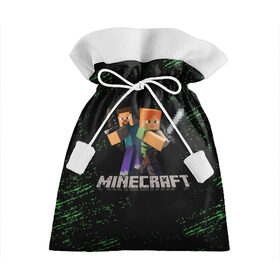 Подарочный 3D мешок с принтом MINECRAFT в городе Новоалтайск, 100% полиэстер | Размер: 29*39 см | Тематика изображения на принте: creeper | game | minecraft | блоки | игра | квадраты | компьютерная игра | крипер | майнкрафт