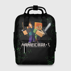 Женский рюкзак 3D с принтом MINECRAFT в городе Новоалтайск, 100% полиэстер | лямки с регулируемой длиной, сверху ручки, чтобы рюкзак нести как сумку. Основное отделение закрывается на молнию, как и внешний карман. Внутри два дополнительных кармана, один из которых закрывается на молнию. По бокам два дополнительных кармашка, куда поместится маленькая бутылочка
 | creeper | game | minecraft | блоки | игра | квадраты | компьютерная игра | крипер | майнкрафт