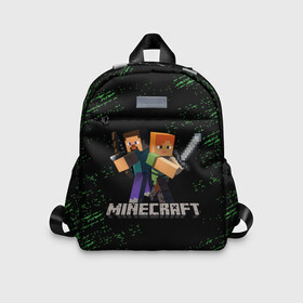 Детский рюкзак 3D с принтом MINECRAFT в городе Новоалтайск, 100% полиэстер | лямки с регулируемой длиной, сверху петелька, чтобы рюкзак можно было повесить на вешалку. Основное отделение закрывается на молнию, как и внешний карман. Внутри дополнительный карман. По бокам два дополнительных кармашка | creeper | game | minecraft | блоки | игра | квадраты | компьютерная игра | крипер | майнкрафт