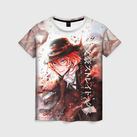 Женская футболка 3D с принтом Bungou Stray Dogs в городе Новоалтайск, 100% полиэфир ( синтетическое хлопкоподобное полотно) | прямой крой, круглый вырез горловины, длина до линии бедер | anime | bungou | bungou stray dogs | dogs | stray | аниме | бродячий пес | великий из бродячих псов | манга
