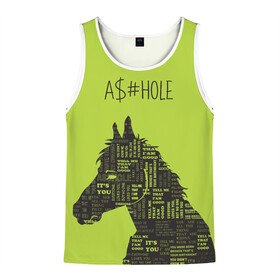 Мужская майка 3D с принтом BoJack Horseman в городе Новоалтайск, 100% полиэстер | круглая горловина, приталенный силуэт, длина до линии бедра. Пройма и горловина окантованы тонкой бейкой | Тематика изображения на принте: bojack horseman | конь боджек