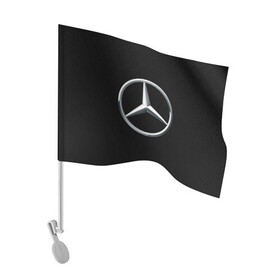 Флаг для автомобиля с принтом MERCEDES-BENZ CARBON | МЕРСЕДЕС в городе Новоалтайск, 100% полиэстер | Размер: 30*21 см | Тематика изображения на принте: amg | auto | carbon | mercedes | sport | авто | автомобиль | автомобильные | амг | бренд | карбон | марка | машины | мерседес | спорт