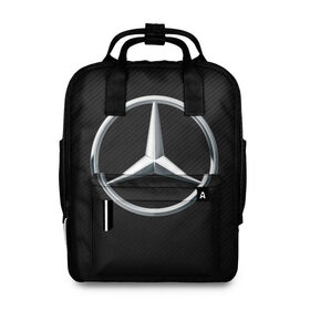 Женский рюкзак 3D с принтом MERCEDES-BENZ CARBON в городе Новоалтайск, 100% полиэстер | лямки с регулируемой длиной, сверху ручки, чтобы рюкзак нести как сумку. Основное отделение закрывается на молнию, как и внешний карман. Внутри два дополнительных кармана, один из которых закрывается на молнию. По бокам два дополнительных кармашка, куда поместится маленькая бутылочка
 | amg | auto | carbon | mercedes | sport | авто | автомобиль | автомобильные | амг | бренд | карбон | марка | машины | мерседес | спорт