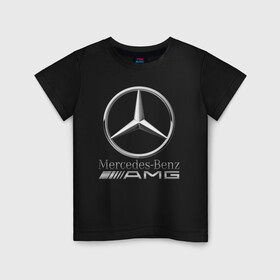 Детская футболка хлопок с принтом MERCEDES-BENZ AMG в городе Новоалтайск, 100% хлопок | круглый вырез горловины, полуприлегающий силуэт, длина до линии бедер | amg | auto | carbon | mercedes | sport | авто | автомобиль | автомобильные | амг | бренд | карбон | марка | машины | мерседес | спорт