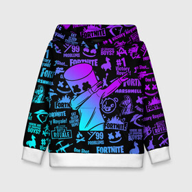 Детская толстовка 3D с принтом FORTNITE X MARSHMELLO ФОРТНАЙТ в городе Новоалтайск, 100% полиэстер | двухслойный капюшон со шнурком для регулировки, мягкие манжеты на рукавах и по низу толстовки, спереди карман-кенгуру с мягким внутренним слоем | fortnite | fortnite 2 | fortnite x | marshmello | ninja | ninja hyper streamer | ninja streamer | streamer | tyler blevins | маршмелло | ниндзя | фортнайт | фортнайт 2 | фортнайт глава 2